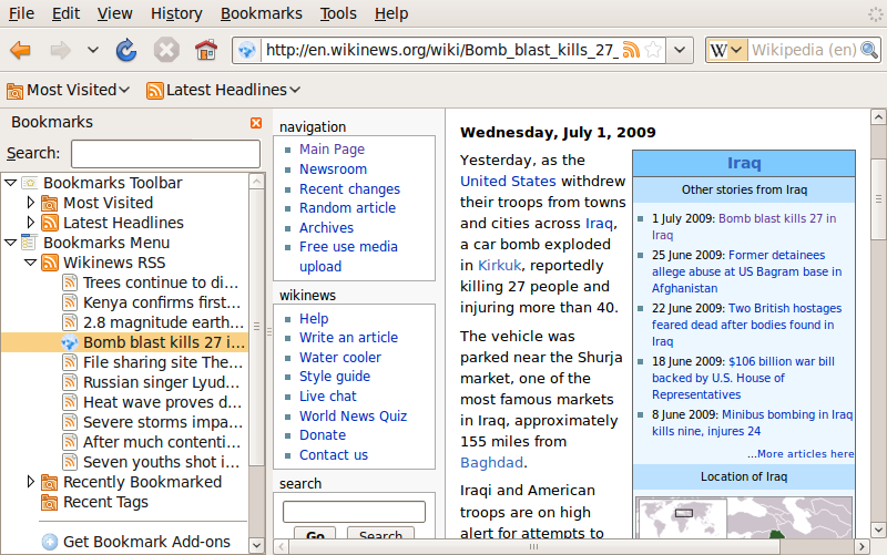 Bestand:Bookmarks sidebar in Firefox 3 0.png