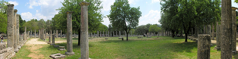 De ruïnen van de Oudgriekse stad Olympia.