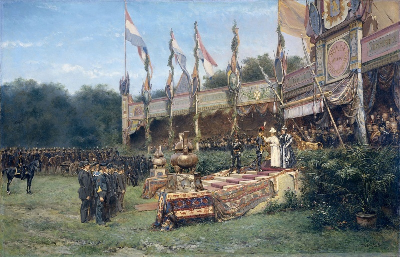 Bestand:Uitreiking Lombokkruis door Koningin Wilhelmina 1895.jpeg