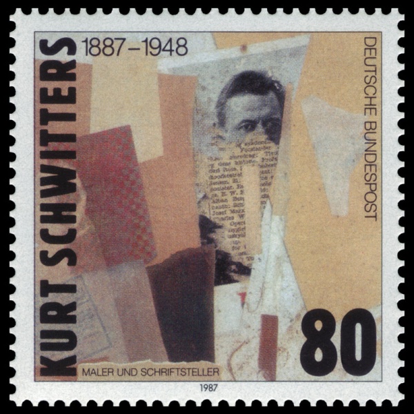 Bestand:Briefmarke DBP 1987 1326 Kurt Schwitters.jpg