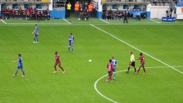 Tijdens de wedstrijd op 19 september 2010 tegen SV Zulte-Waregem
