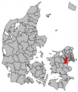 Locatie van gemeente Roskilde