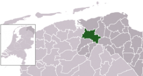 Locatie van de gemeente Zuidhorn