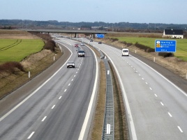 De Hirtshalsmotorvejen bij Hjørring