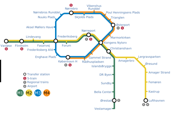 De metrolijnen zoals naar verwachting vanaf 1 januari 2018 gereden zullen worden