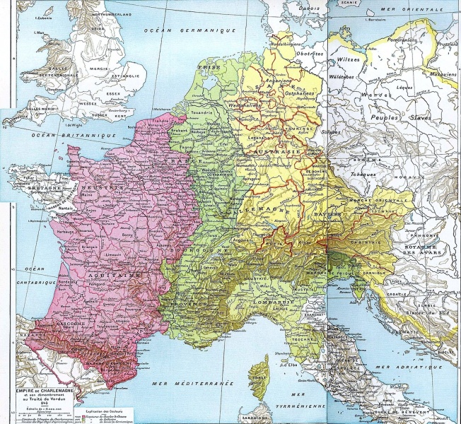 Bestand:Partage de l'Empire carolingien au Traité de Verdun en 843.jpg