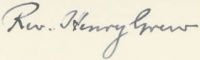 title=Handtekening van Henry Grew