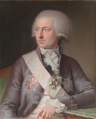 Johan Bülow met de Orde van de Dannebrog en de Orde van de Poolster.