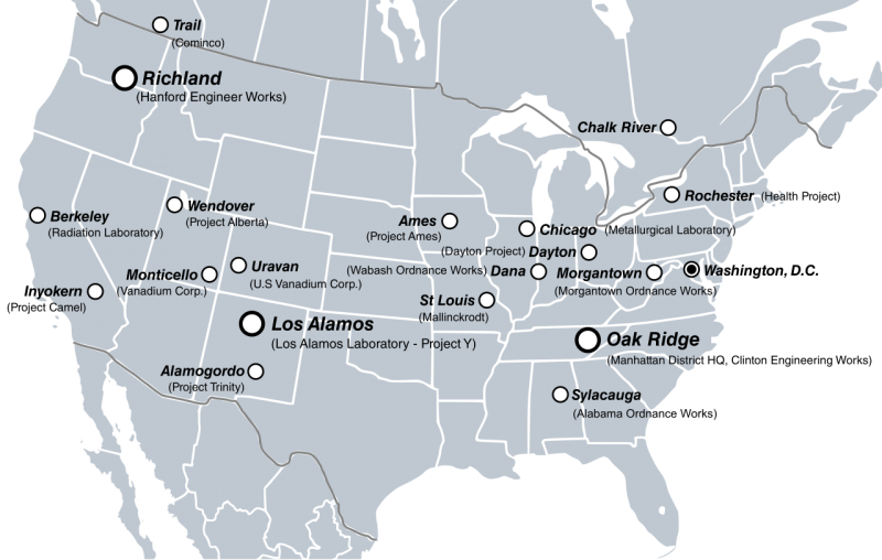 Bestand:Manhattan Project US Canada Map 2.png