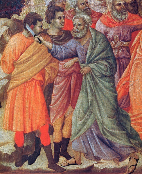 Bestand:St. Peter cut slave's ear (by Duccio).jpg