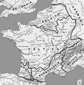 Verdeling van Gallië rond 54 v.Chr.