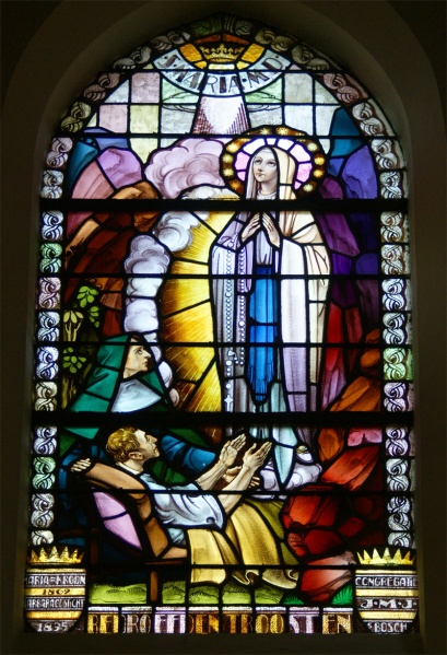 Bestand:Gebrandschilderd glas Barbarakerk Culemborg.1.JPG