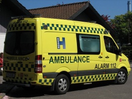 Ambulance voor het medisch centrum in Rønne